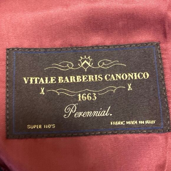 Vitale Barberis Canonico Lazio Black Wool Long Sleeve Slim Blazer Jacket Size S - Picture 3 of 4